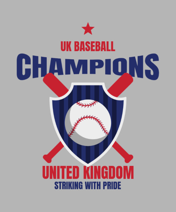 T-Shirt Design Template for an International Sports Event With a Baseball Champions Theme