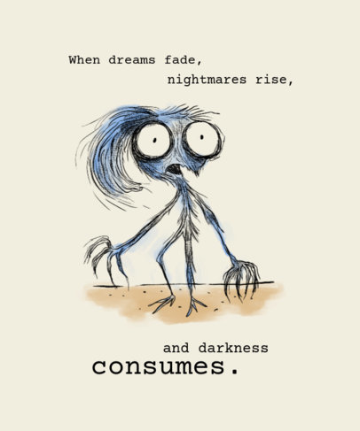 T-Shirt Design Maker Featuring a Theme Inspired by Creepy Monsters Films
