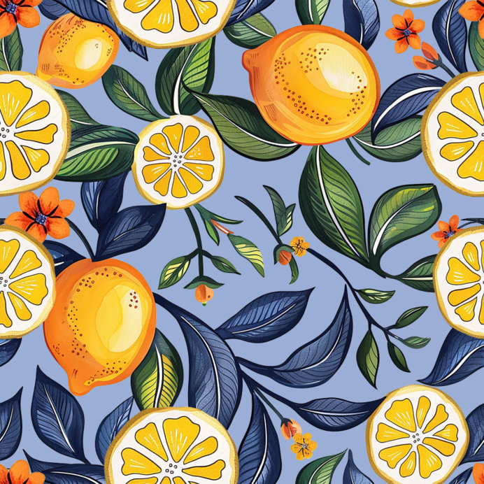 Placeit - Mediterranean-Styled Print Pattern Maker Featuring Lemon Graphics