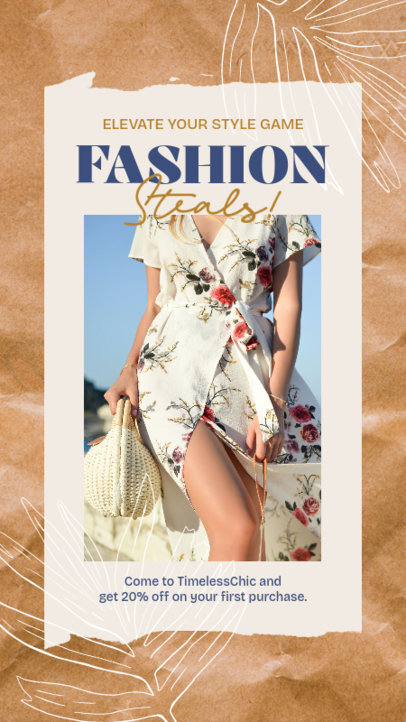 Instagram Story Maker for a Boutique's Sale with a Rugged Paper Texture 6738a