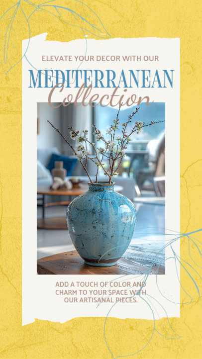 Instagram Story Generator Promoting a Mediterranean Home Decor Collection 6738f