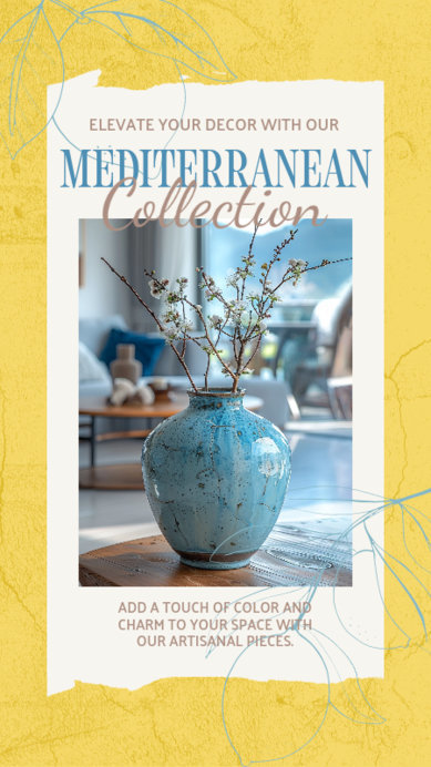 Instagram Story Generator Promoting a Mediterranean Home Decor Collection