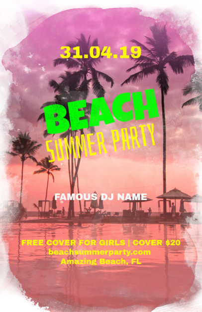 Beach Party Online Flyer Maker 