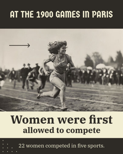 Instagram Post Template for an International Sports Event Featuring a Feminist Fact 6744d