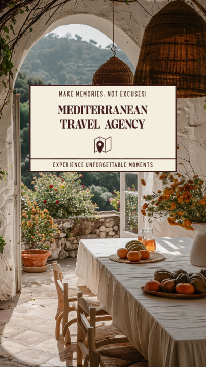 Instagram Story Template Advertising a Mediterranean Travel Agency 6739e