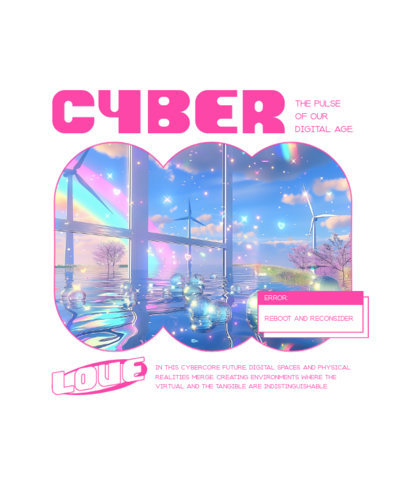 Y2K-Style T-Shirt Design Creator with an Illustration Featuring a Frutiger Aero Aesthetic ed7079b