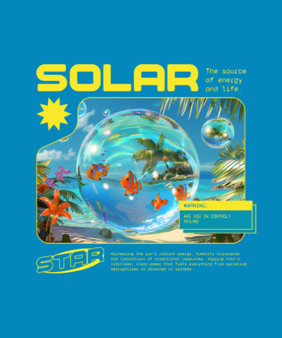 T-Shirt Design Generator with a Y2K-Style Illustration Inspired by a Frutiger Aero Aesthetic ed7079g