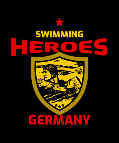 Swimming T-Shirt Design Maker for an International Sports Event 6742e