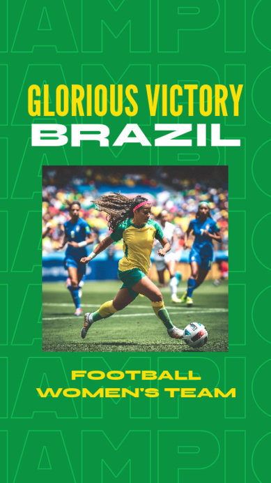 Instagram Story Creator with a Female Football Player for an International Sports Event