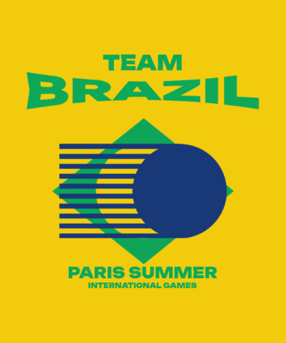 T-Shirt Design Template to Support the Brazilian Team With an International Sports Event Theme