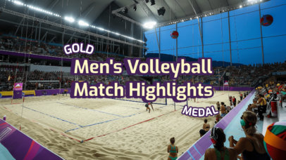 YouTube Thumbnail Generator for a Men's Volleyball Match Highlights Vlog 6555 6746