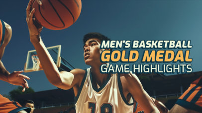 YouTube Thumbnail Generator for a Basketball Game Highlights Vlog