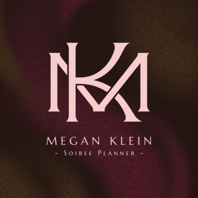 Event Planner Logo Template Featuring a Monogram with Interlocking Letters