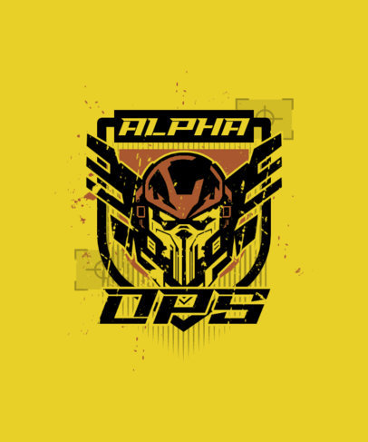 Military Shooting Game-Inspired T-Shirt Design Generator with a Skull Emblem