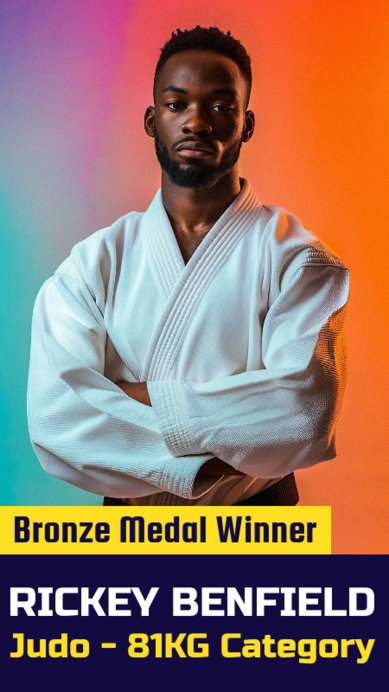 Instagram Story Creator for an International Sports Event with a Judoka Picture