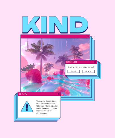 T-Shirt Design Generator With a Frutiger Aero-Inspired Style and a Quote ED-7081a