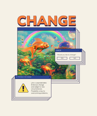 T-Shirt Design Creator Featuring a Y2K Theme and a Frutiger-Inspired Aesthetic ED-7081b