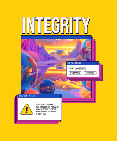 Cybercore T-Shirt Design Template for Frutiger Aero-Inspired Enthusiasts ED-7081g