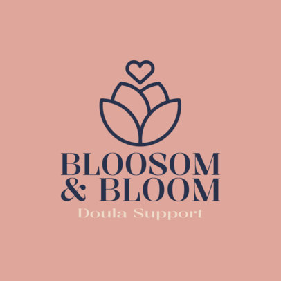 Logo Generator With a Rose Graphic for a Doula Service