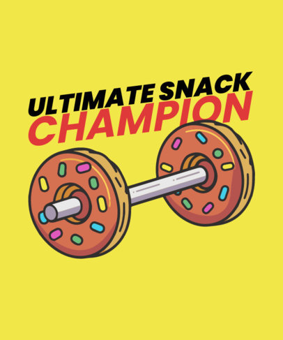 International Competition-Inspired T-Shirt Design Creator Featuring a Barbell with Donuts 6743
