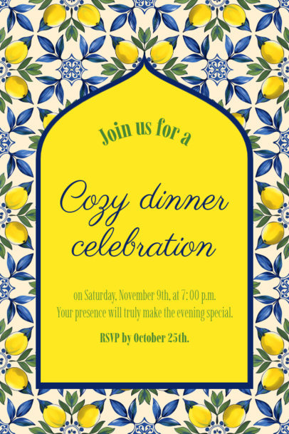 Invitation Design Creator for a Dinner Event Inspired by Italian Maximalism