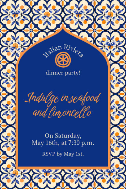 Italian Maximalism Invitation Design Maker for a Dinner Party