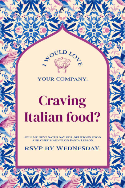 Mediterranean-Styled Invitation Design Generator for an Italian Dinner Event