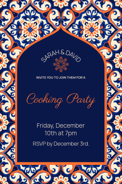 Cooking Party Invitation Design Template With an Italian Core Style