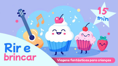 YouTube Thumbnail Maker Featuring Singing Cupcakes for a Kids' Channel 6588d