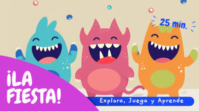 YouTube Thumbnail Template for a Kids' Channel Featuring Colorful Characters 6588i