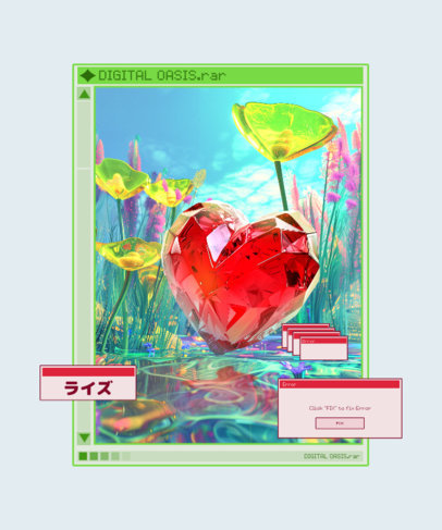 T-Shirt Design Generator With a Retro Style and Frutiger-Inspired Elements ED-7083a