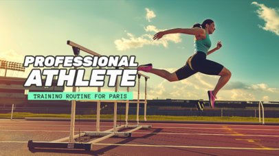 YouTube Thumbnail Creator for a Sports Event with a Female Runner in the Background