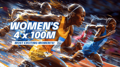 YouTube Thumbnail Maker with Illustrated Female Runners for a Highlights Vlog