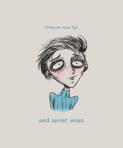 T-Shirt Design Template Featuring a Character Inspired by Creepy Monsters Films