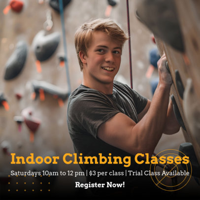 Instagram Post Maker Promoting Indoor Climbing Classes