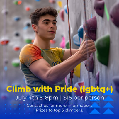 Instagram Post Generator for an LGBT Pride-Themed Climbing Event