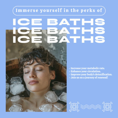 Instagram Post Maker Featuring AI-Generated Graphics and an Ice Bath Theme 6606h