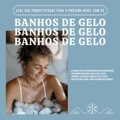 Instagram Post Template With an Ice Bath Theme Featuring Perks 6606k