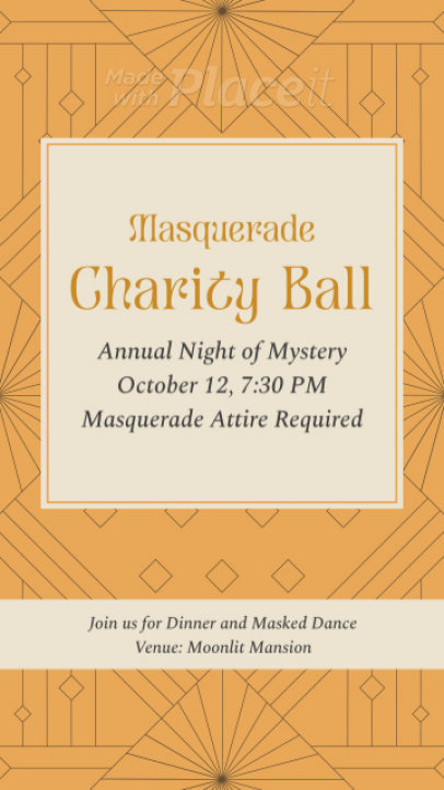 Instagram Story Video Generator for a Masquerade Charity Ball Event 8186