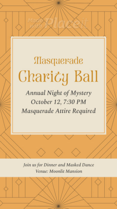 Instagram Story Video Generator for a Masquerade Charity Ball Event