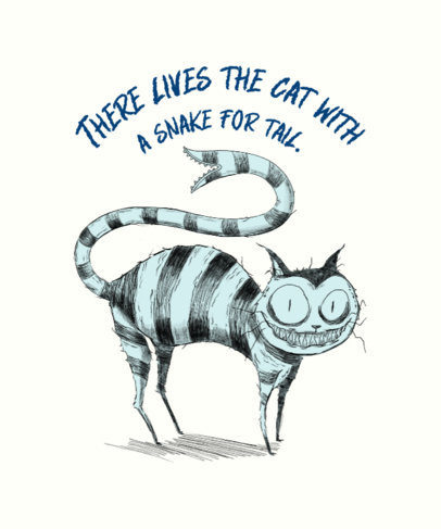 T-Shirt Design Generator Featuring a Spooky Cat Inspired by Creepy Monsters Films