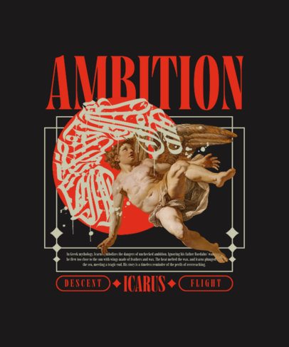 T-Shirt Design Maker Featuring a Greek Mythology Theme and an Angel Graphic ED-7088