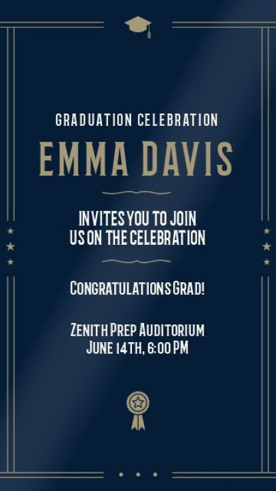 Graduation Instagram Story Video Maker Featuring a Modern Aesthetic