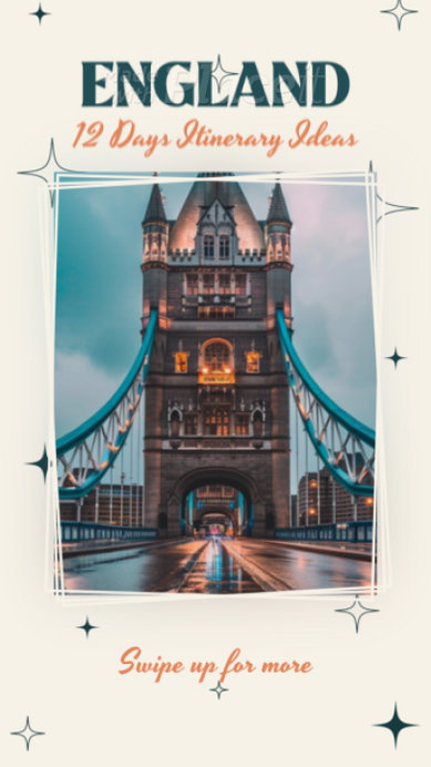 Instagram Story Video Maker Featuring Itinerary Ideas for an England Trip