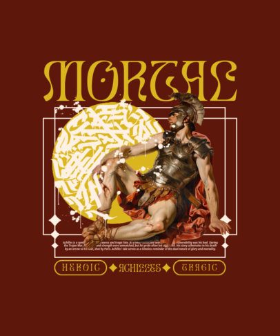 T-Shirt Design Generator With an Achilles Illustration and a Quote ED-7088a