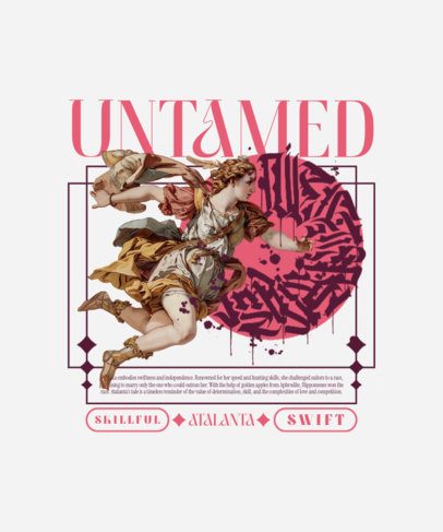 T-Shirt Design Creator Featuring an Atalanta Theme for Greek Mythology Enthusiasts ED-7088b