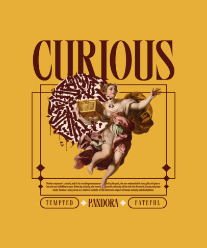 T-Shirt Design Template Featuring a Greek Character Graphic