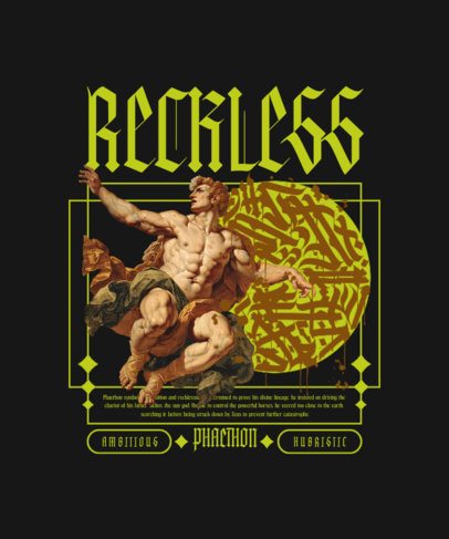 Illustrated T-Shirt Design Generator With a Greek Mythology-Themed Character ED-7088e