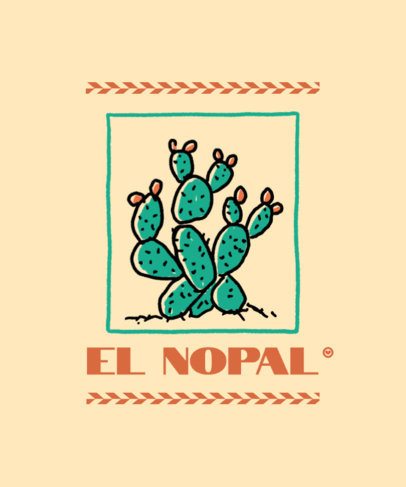 T-Shirt Design Maker Featuring a Colorful Cactus Drawing  6750d