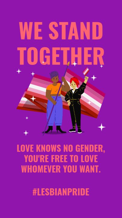 LGBT Instagram Story Design Template Featuring Illustrated Characters